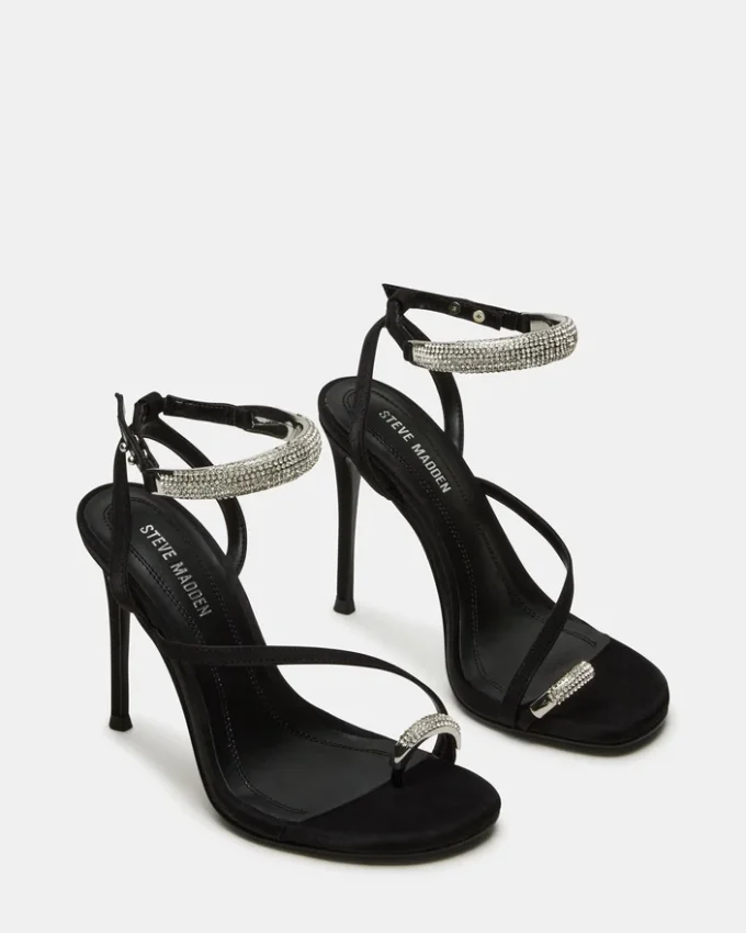 Tia Rhinestones Black Satin Tia Rhinestones Black Satin