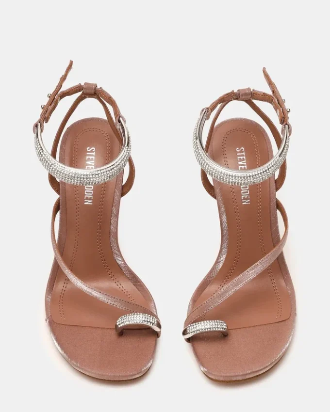 Tia Rhinestones Mocha Satin Tia Rhinestones Mocha Satin