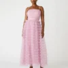 Tiered Tulle Gown Dawn Pink Tiered Tulle Gown Dawn Pink