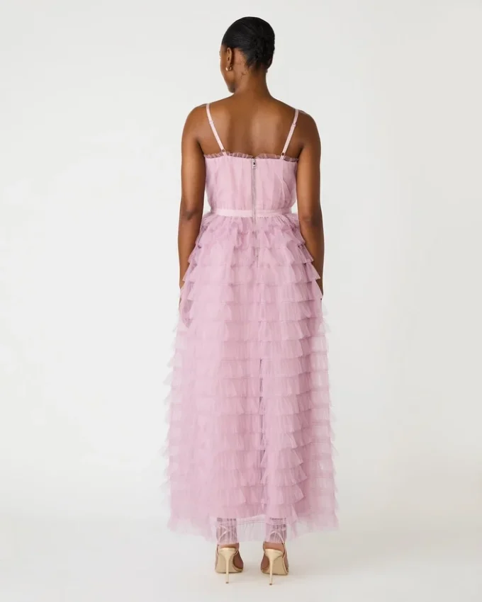 Tiered Tulle Gown Dawn Pink Tiered Tulle Gown Dawn Pink