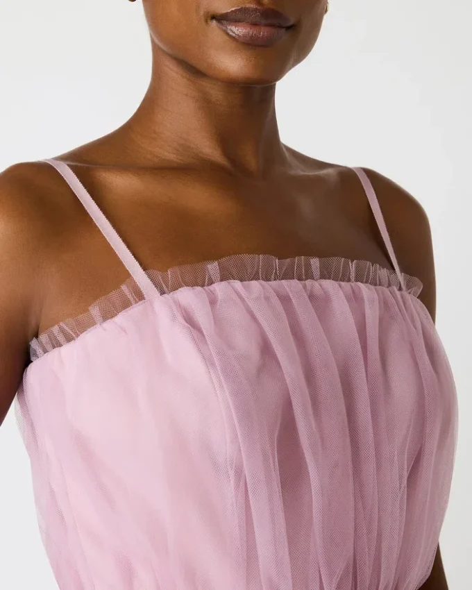 Tiered Tulle Gown Dawn Pink Tiered Tulle Gown Dawn Pink