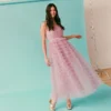 Tiered Tulle Gown Dawn Pink Tiered Tulle Gown Dawn Pink