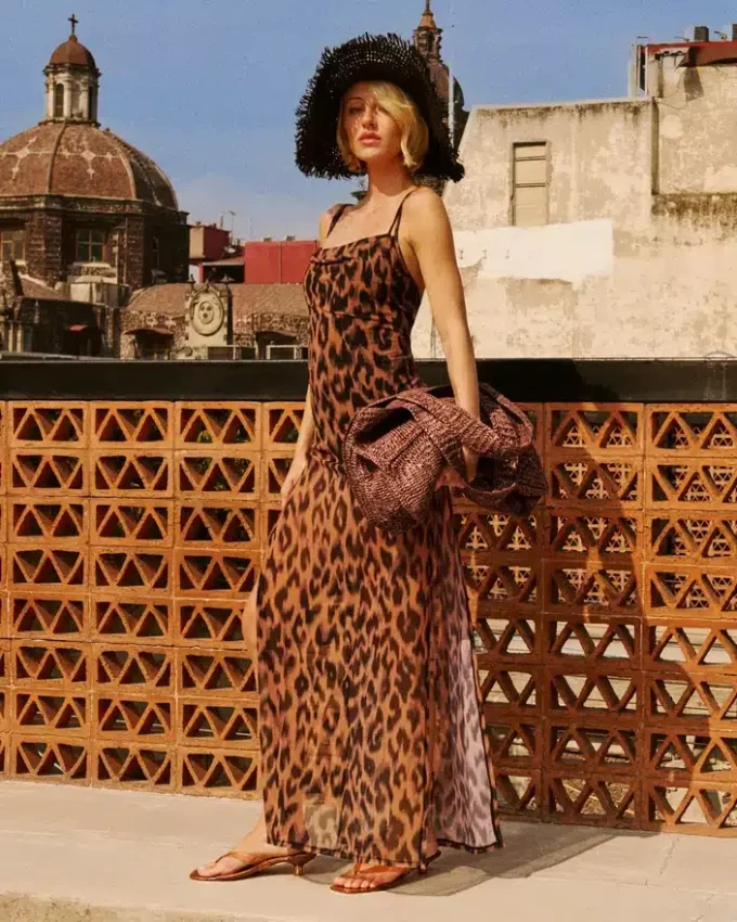 Static Leopard Bikini Cover-Up Natural Static Leopard Bikini Cover-Up Natural