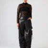 Vegan Leather Duo Pant Black
