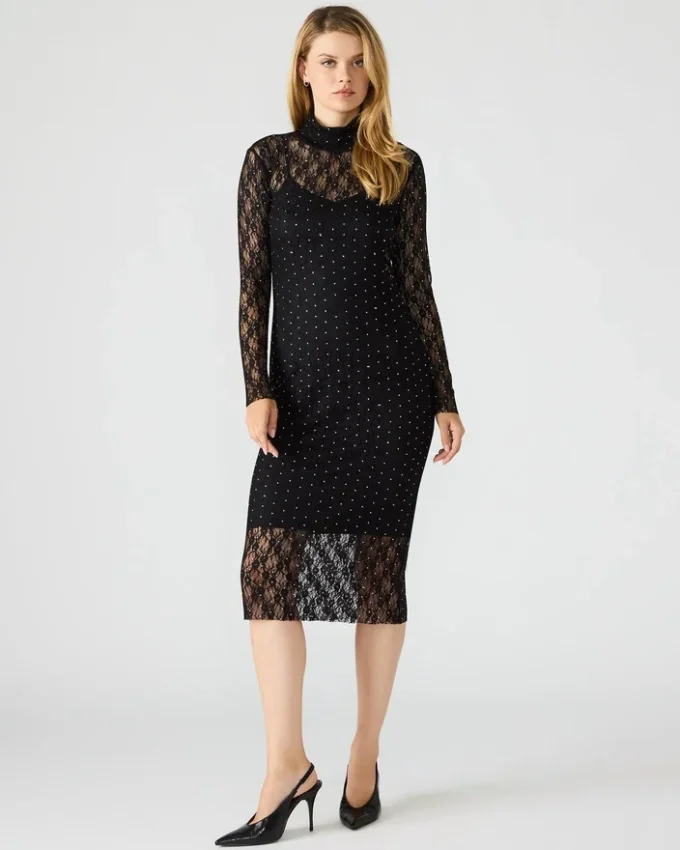 Vivienne Studded Lace Dress Black Vivienne Studded Lace Dress Black