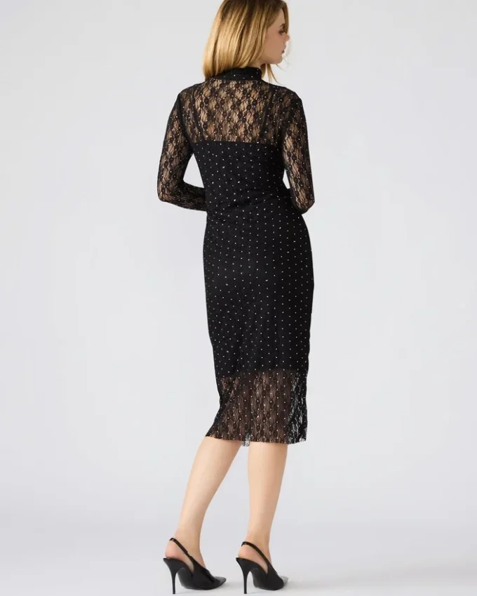 Vivienne Studded Lace Dress Black Vivienne Studded Lace Dress Black