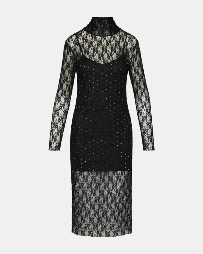 Vivienne Studded Lace Dress Black Vivienne Studded Lace Dress Black